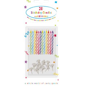 20 Bougies Colorées pour Anniversaire