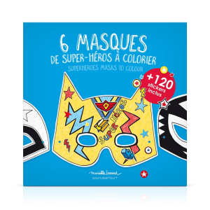 6 MASQUES SUPER-HÉROS A COLORIER