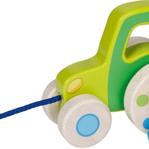 JOUET EN BOIS – TRACTEUR ROULANT AVEC PERLES