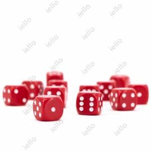 LOT DE 2 DÉS OPAQUES ROUGES POINTS BLANCS