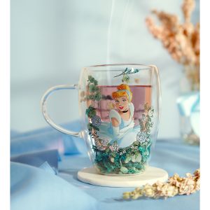 DISNEY PRINCESSES – Cendrillon – Verre avec Fleurs Sechées 300ml