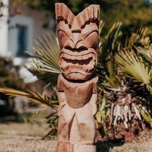 Statue tiki – Totem jardin extérieur –  Polynésie, en bois de cocotier 100cm – Sumbawa