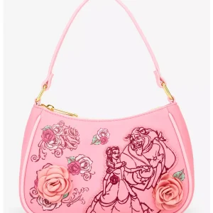 Loungefly Disney La belle et la bête – Pink Roses – Sac à bandoulière
