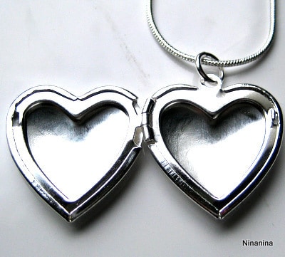 Collier coeur plaqué Argent porte photo – Image 8
