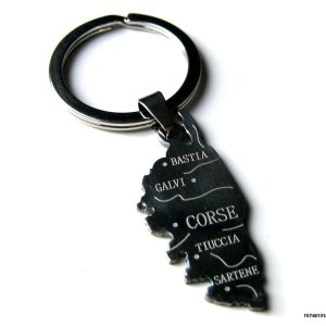 Porte clé homme CORSE Acier inoxydable