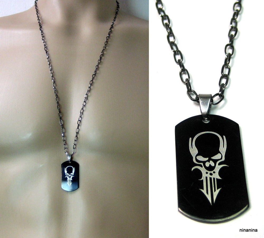 Collier homme tête de mort Acier argenté – Image 3