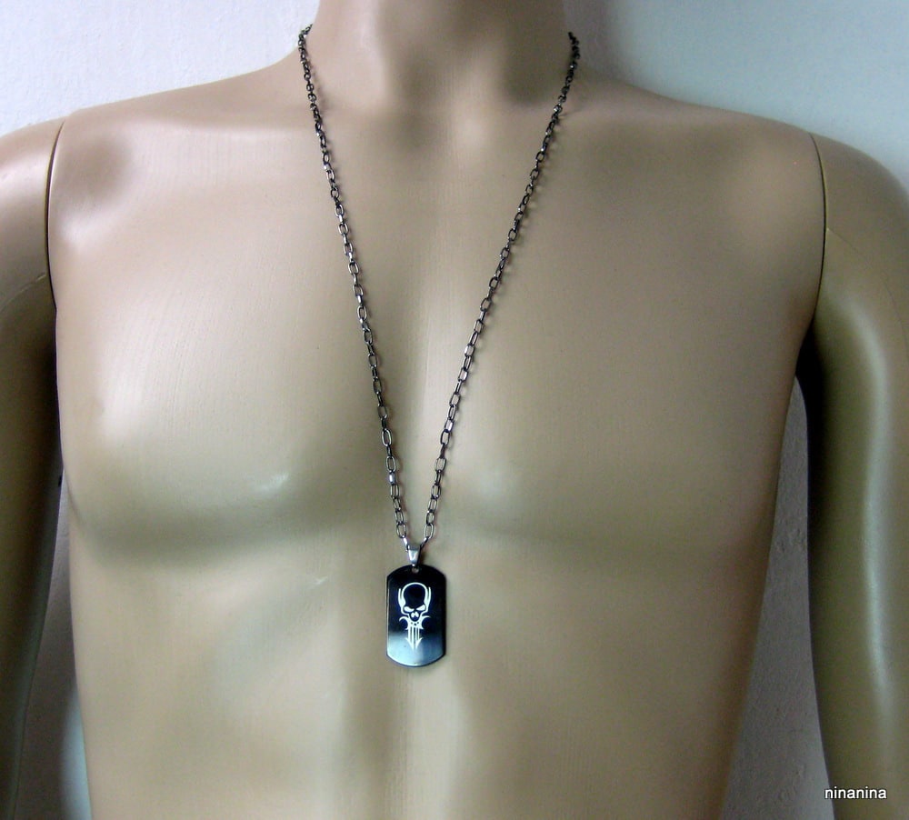 Collier homme tête de mort Acier argenté – Image 8