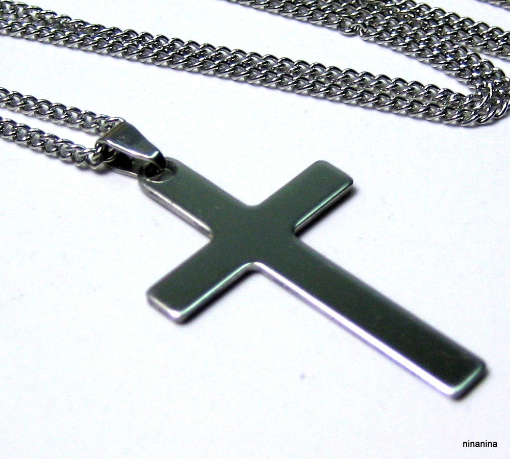 Collier long – Sautoir croix Acier inoxydable – Image 4
