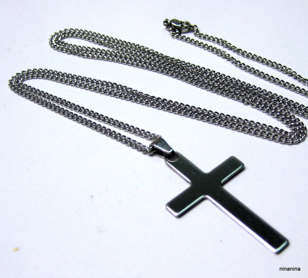 Collier long – Sautoir croix Acier inoxydable – Image 8