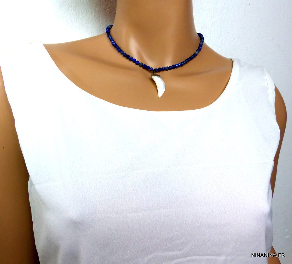 Collier lapis lazuli dent de requin – Image 7