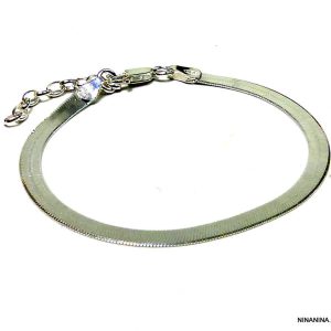 Bracelet maille serpent plate Argent 925 massif