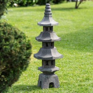 Lampe japonaise lanterne statue de jardin en pierre 100cm – Gojo