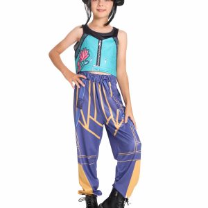 Déguisement Fille Chasseuse de Démon Pantalon Violet Kpop 7-9 Ans