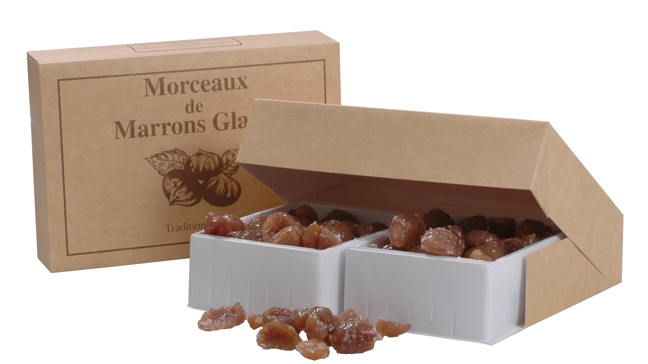 Boite de morceaux de marrons glacés 1kg Corsiglia – Image 2
