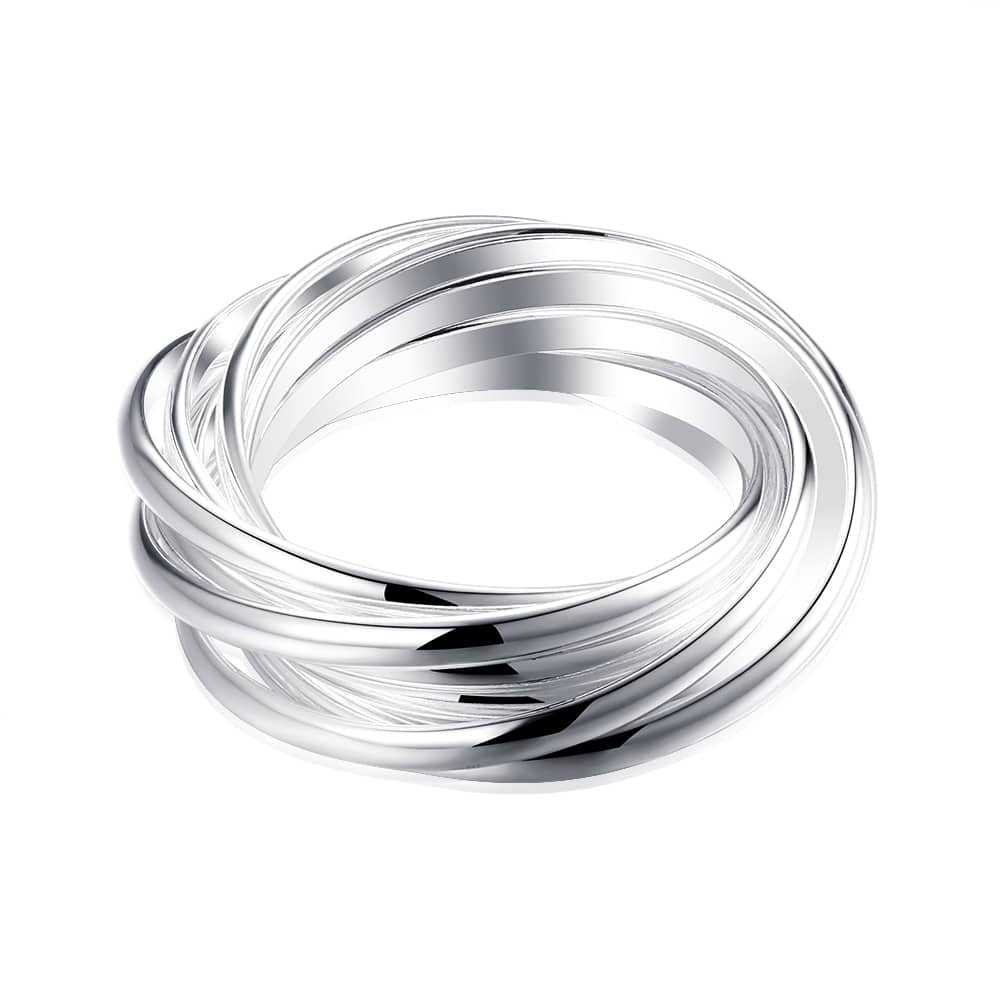 Bague 7 anneaux argent plaqué semainier – Image 4