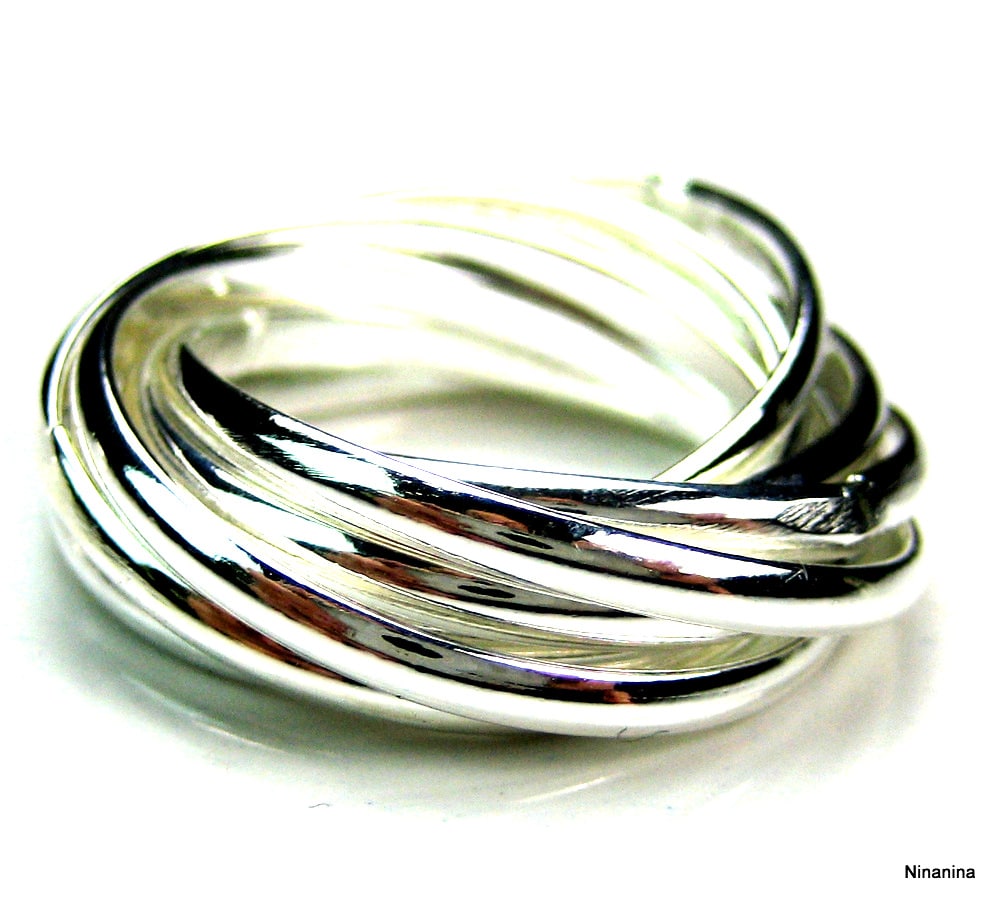 Bague 7 anneaux argent plaqué semainier – Image 2