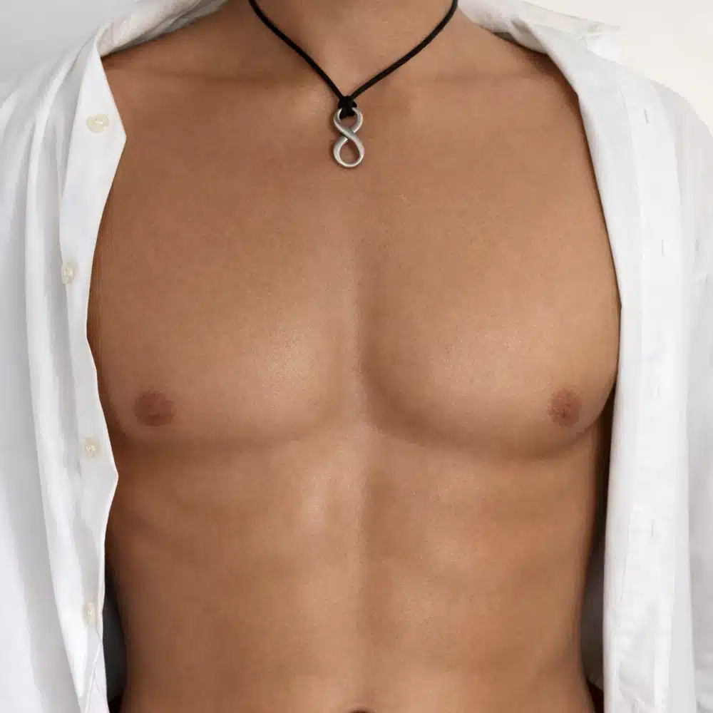 Collier Infinity Homme Cuir – Pendentif Signe Infini En Acier Inoxydable Argenté – Image 3