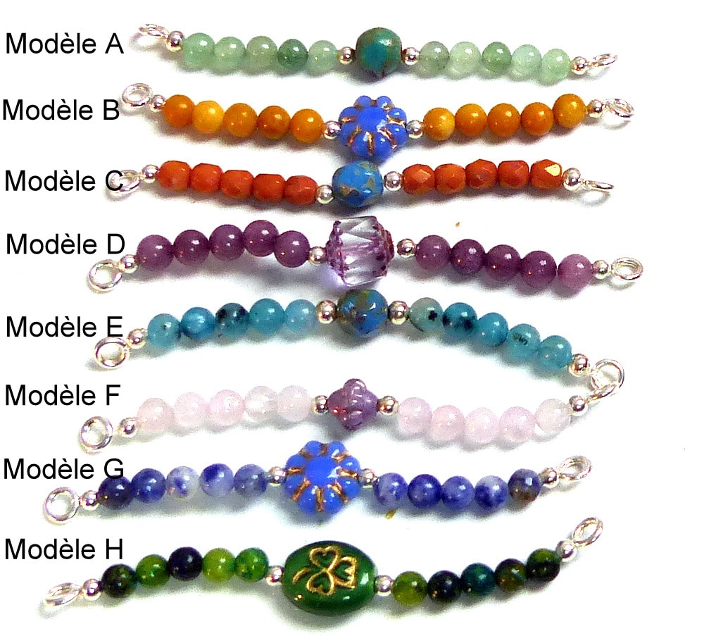 Bracelet cordon cuir naturel perles cristal de bohème vertes – Image 5