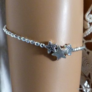 Bracelet de bras étoiles de mer métal argenté