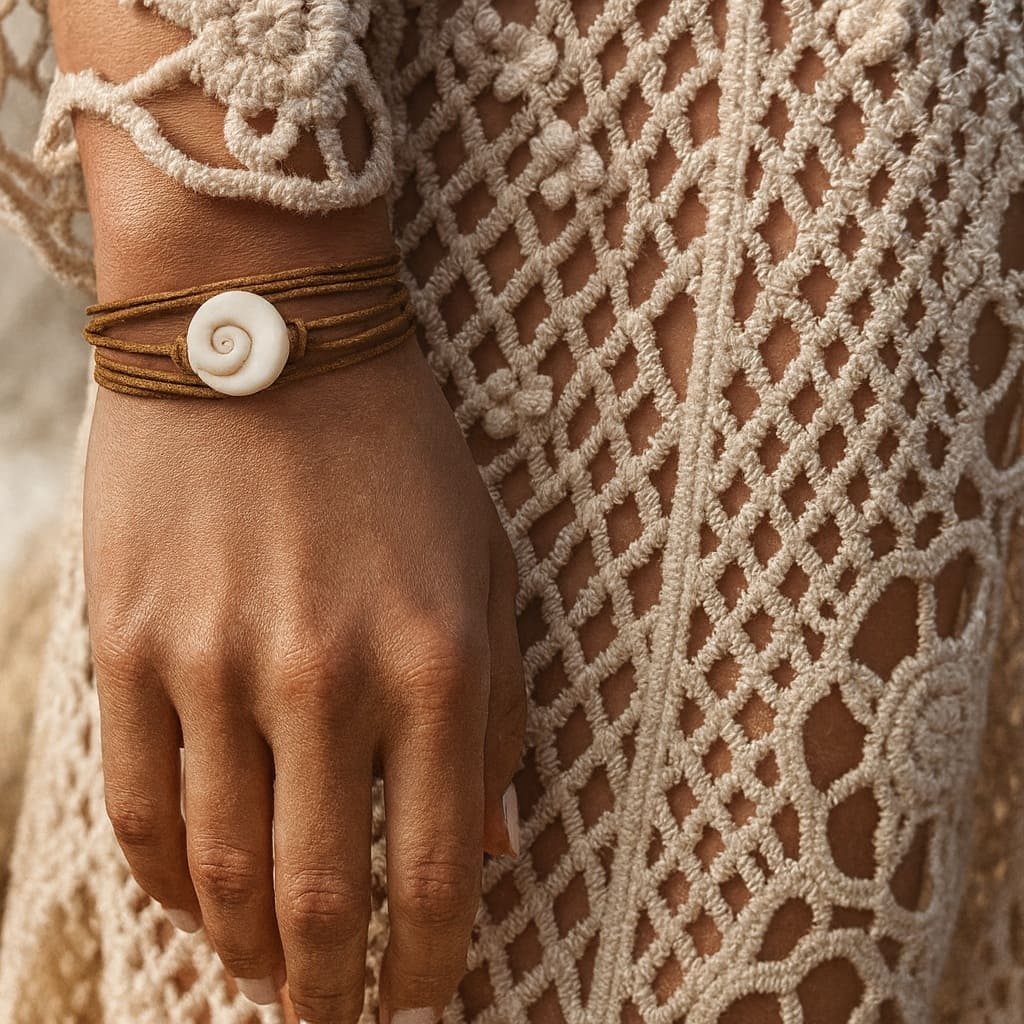 Bracelet cordon oeil de sainte lucie porte bonheur fait main en france – Image 6