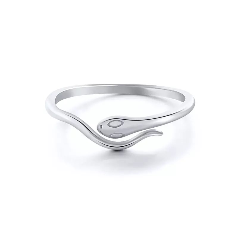 Bague Serpent Argent 925 Massif Réglable Femme – Image 2