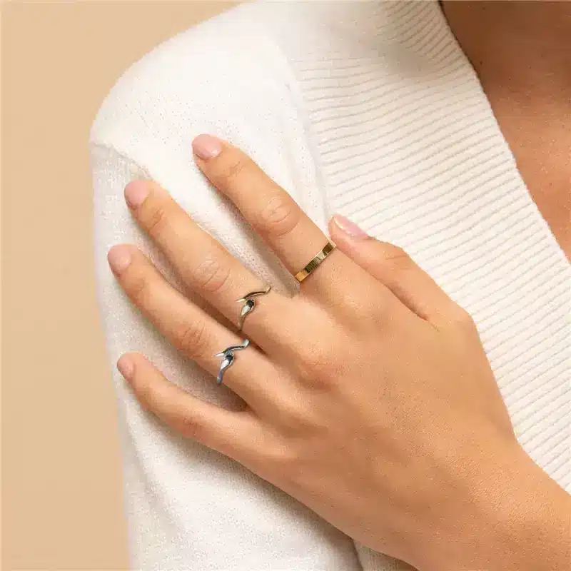 Bague Serpent Argent 925 Massif Réglable Femme – Image 5