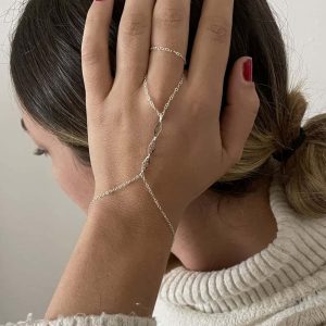 Chaîne De Main Argent 925 Massif Trois Losanges Made In France