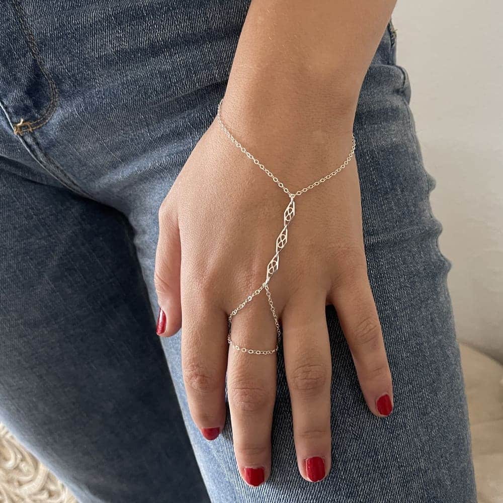 Chaîne De Main Argent 925 Massif Trois Losanges Made In France – Image 5