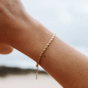 Bracelet Torsadé Or Femme Acier Inoxydable Doré Fait main